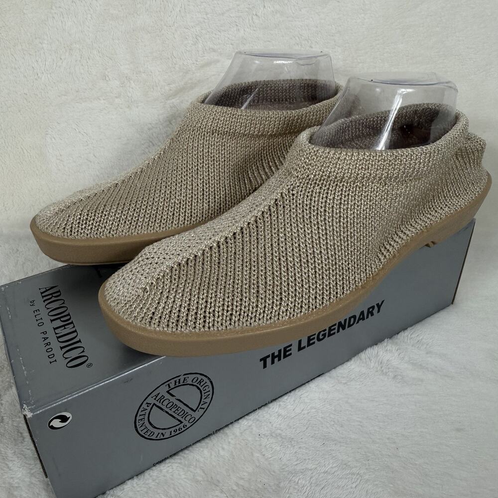Arcopedico SEC Women’s 41 Beige Knit Slip On Comfort Shoes New in Box Portugal